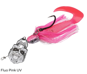 SPINNERBAIT SKULL BLADE JIG XL 18CM 55G SINKING FLUO PINK UV