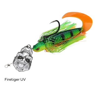 SPINNERBAIT SKULL BLADE JIG XL 18CM 75G SINKING FIRETIGER UV