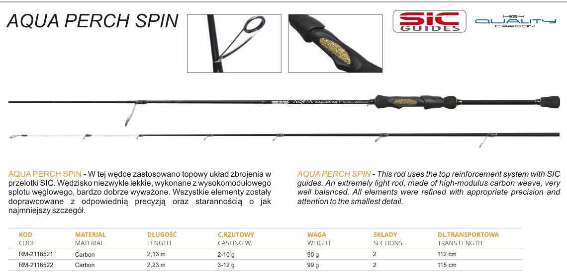 ŠT/2 AQUA PERCH SPIN MISTRALL 2,23M 3-12G